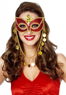 Adult Red Genie Domino Womens Costume Eye Mask