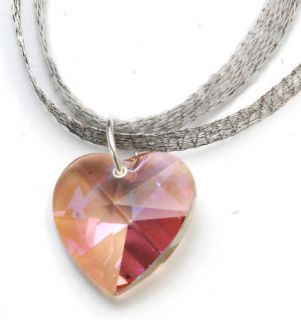 Ribbon Heart Valentines Pendant Sterling Silver 925 and Titanium