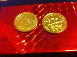 GOLD dime Genuine Pure 24 Karat 7 mils Gold layered USA 10 cent MINT