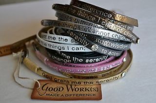 Goodworks Humanity for All Leather Bracelet Wrap Around Metallic