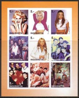 SYNC Aqua Madonna Boyzone MNH imperf M/S of 9 stamps