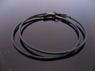 5mm Black Coloured Hoop Earrings Hoops Sleepers 40mm 50mm Or 60mm