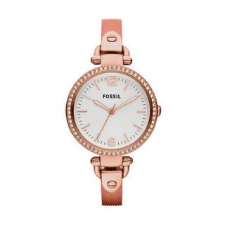 Fossil Womens Georgia Stainless Steel Watch – Metallic Coral #ES3237