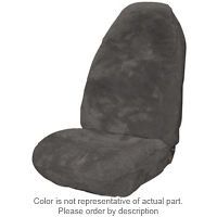 Universal High Back Bucket seat cover Sheepskin Charcoal Grey color