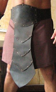 Medieval Fantasy Barbarian Gladiator Leather Belt Armor wt Front