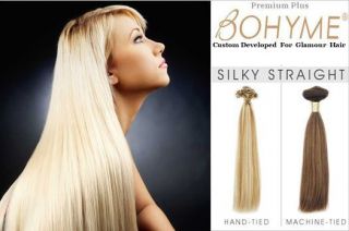 BOHYME HAND TIED WEFTS 14   SILKY STRAIGHT   100% REMY HUMAN HAIR