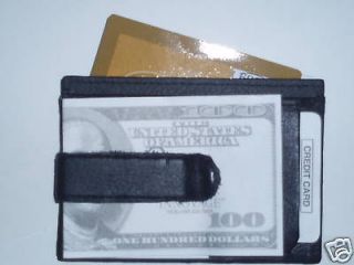 Black Leather Money Clip Wallet