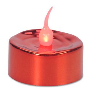 12 Metallic Red LED Tea Light Candles BULK BUY Weddings Home Decor