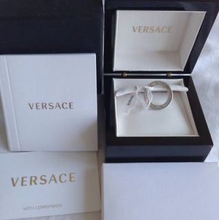 Versace 18k White Gold engagement Wedding Band Ring Made In Italy Sold