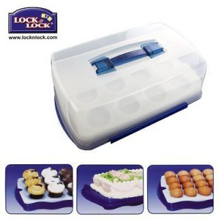 Lock & Lock Cake Taker 12 Cupcake 24 Deviled Egg Tray Portable Carrier