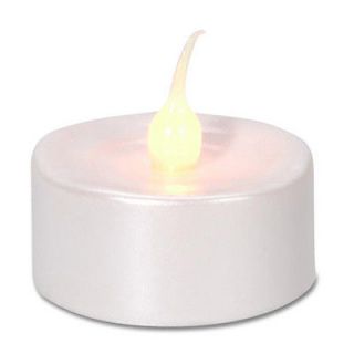 12 White Pearl LED Tea Light Candles BULK BUY Weddings Parties Home