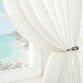 SHIMMER Voile Net Sheer Curtain Panel WHITE or CREAM All Sizes inc