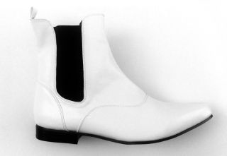 White Pimp 70s Disco Dress Cowboy Ankle Boots Costume Shoes Mens size