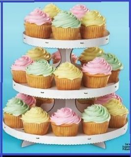 BAKERY WILTON CAKE WEDDING 4 CUPCAKES 3 TIER CAKE STAND