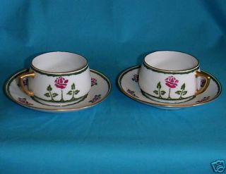 Silesia Herman Ohme Pink Rose Floral Cup & Saucer Sets