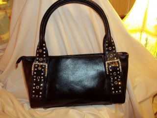 The Find Black leather and Rhinestone Purse