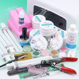 Pink & White Set 36W UV Gel Lamp Dryer Manicure Curing Salon Kits Nail