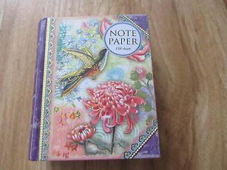 STUDIO HUMMINGBIRD BIRD NOTE PAPER   150 SHEETS WITH MAGNETIC CLOSURE