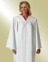 Robe   Baptismal Robe   Adult XLG   White 100% Polyester NEW