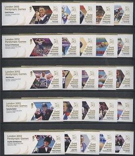 OF 34 PREMIUM PARALYMPIC STAMPS   2012 OLYMPICS GOLD MEDAL WINNER
