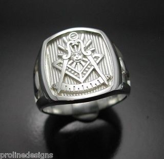 PERSONALIZED Past Master #008P Sterling Silver Masonic Ring Polished