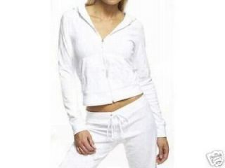 LONG LASTING WOMEN VELOUR JUICY style CLASSIC TRACKSUIT WHITE