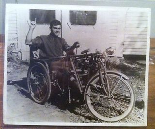 Vintage 1950s Home Made Three Wheeled Motorcycle Photograph,9 3/4in X