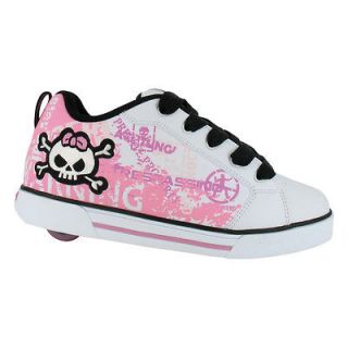 Sheer Kids/Girls Lace Heely Wheel Shoe   White/Pink Size UK Junior 11