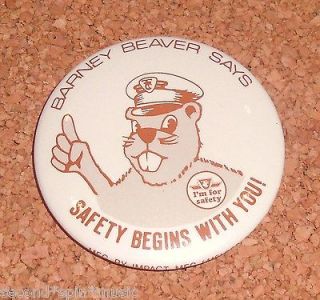 TTC Toronto Transit Commission Barney Beaver Safety Button Pin