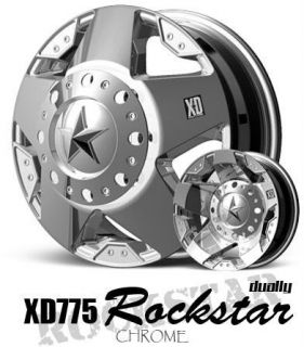 17 inch 17x6 KMC XD Rockstar chrome Dually wheels 8x200