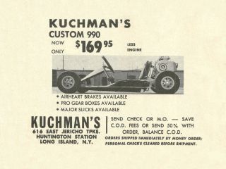 Vintage 1964 Kuchman Custom 990 Go Kart Ad