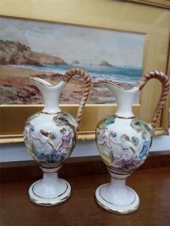 Pair of R Capodimonte Ewers Jugs Vases