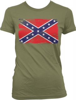 Faded Distressed Confederate Flag Old South Southern Pide Girls Junior