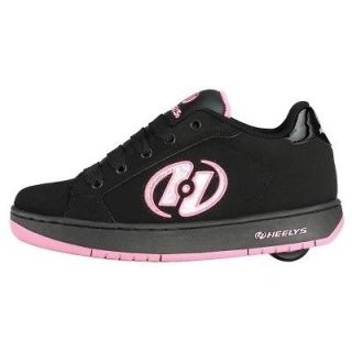 Heelys Glitter Kids/Girls Lace Heely Wheel Shoe   Black/Pink Size UK 3