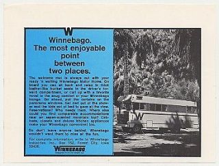 1970 Winnebago Motor Home Enjoyable Between Places Ad