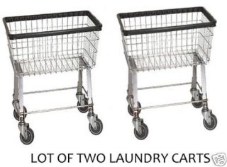 Economy Laundry Cart 2.5 Bushel with Wheels & Basket
