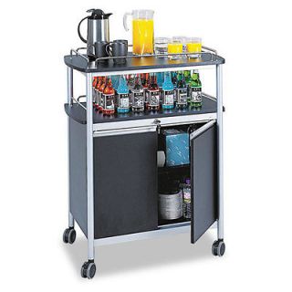 Mobile Beverage Cart, 33 1/2 x 21 3/4 x 43, Black, EA   SAF8964BL