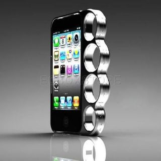 Rings brass knuckles hard bumper side rim cover case for iPhone 4 4s