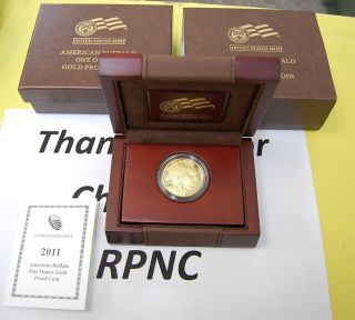 2011 American Buffalo $50 Gold Proof Coin   1oz Coin w/Box & COA @ No