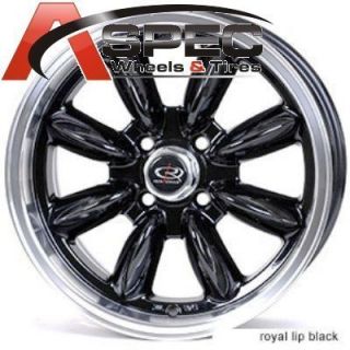 Rota RB 16x7 4x100 Royal Black Wheels Civic Fit Mini