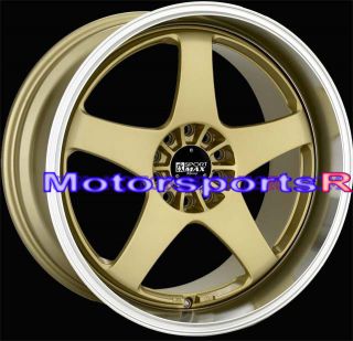 Gold Machine Lip Staggered Rims Wheels 05 09 10 11 Ford Mustang GT V6