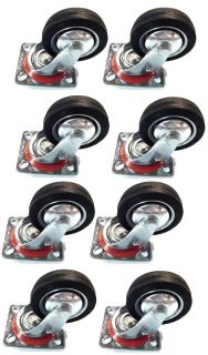 pack   3 Swivel Caster Wheels Rubber Base with Top Plate & Bearing