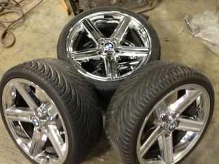 20 inch Chrome 5 Spoke Rims and Tires for BMW 745 750