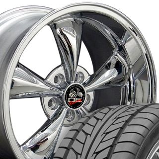 10 Chrome Bullitt Wheels Nitto Tires Bullet Rims Fit Mustang GT 05 Up