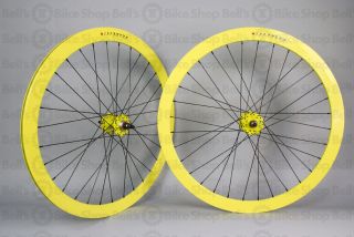 Velocity B43 Track Wheels Yellow Fixed Gear Deep V