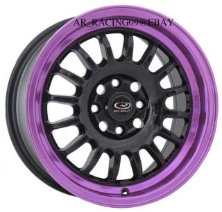 15 Rota Rims Track R Black Purple 4x100 40 Civic Integra Del Sol CRX