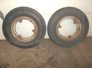 SH M Tractor Front Tires and 3 Bolt Rims 6 50x16 Tires IH Rims