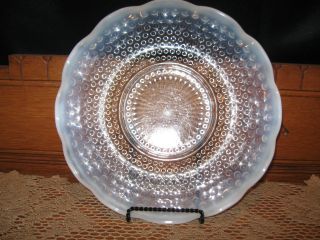 Moonstone Opalescent Hobnail Plate w Crimped Ruffled Rim 321034