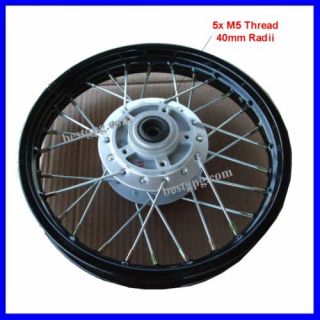 Front Wheel Rim Assy 1 4x12 Disc Brake Dirt Bike Blk
