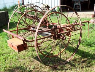 cart farm wagon original horse drawn wheels spoked 1908 buggy carriage